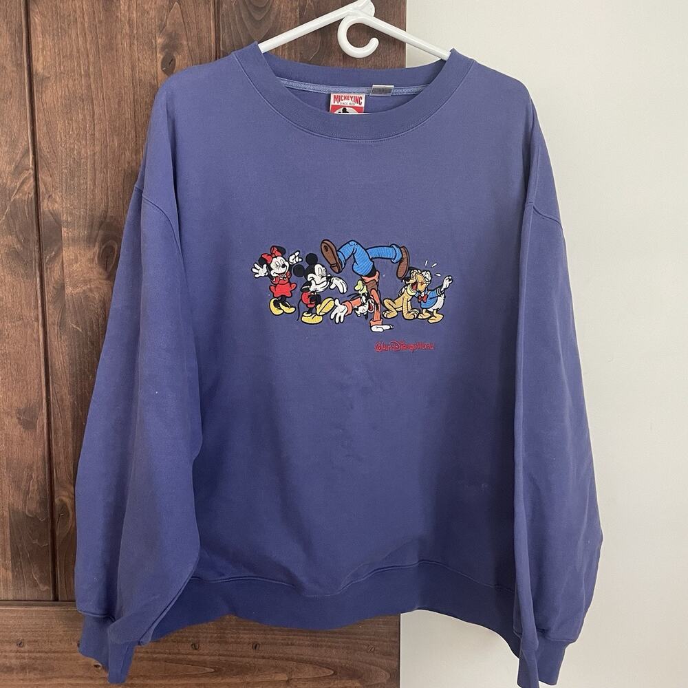 Vintage 90s Mickey Inc Disney Mickey & Friends Embroidered Sweatshirt Size XXL